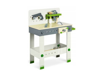 Houten werkplaats - 71,5cm - inclusief gereedschap - blank hout