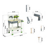 Houten werkplaats - 71,5cm - inclusief gereedschap - blank hout