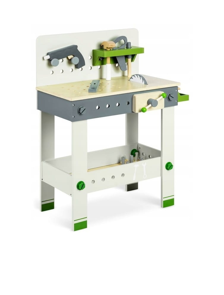 Houten werkplaats - 71,5cm - inclusief gereedschap - blank hout