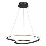 Ringlamp - 70x2cm - Gebogen rand - Zwart