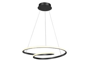 Ringlamp - 70x2cm - Gebogen rand - Zwart