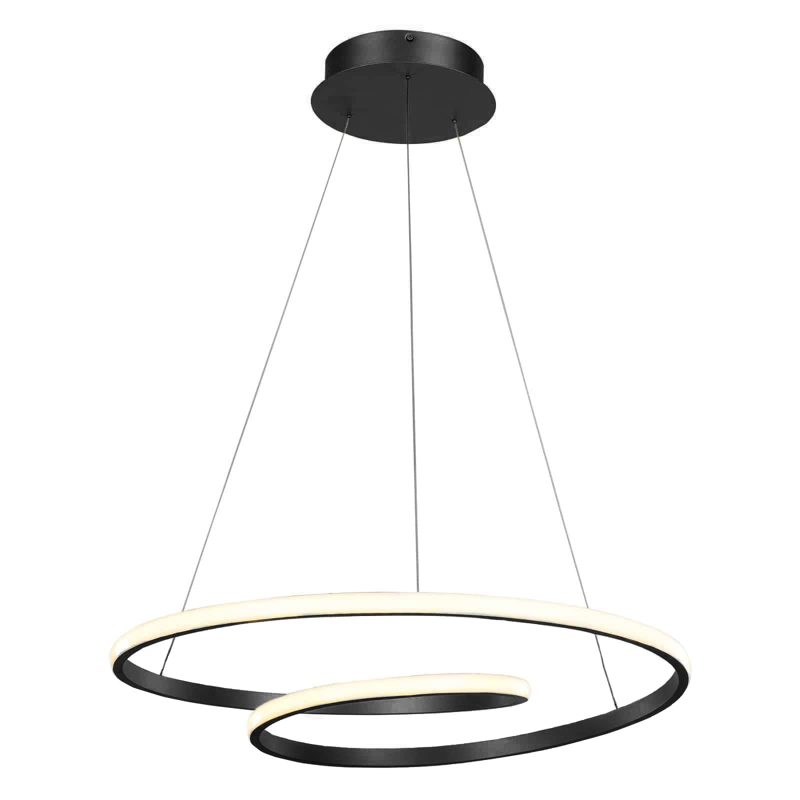 Ringlamp - 70x2cm - Gebogen rand - Zwart