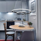 Ringlamp - 70x2cm - Gebogen rand - Zwart