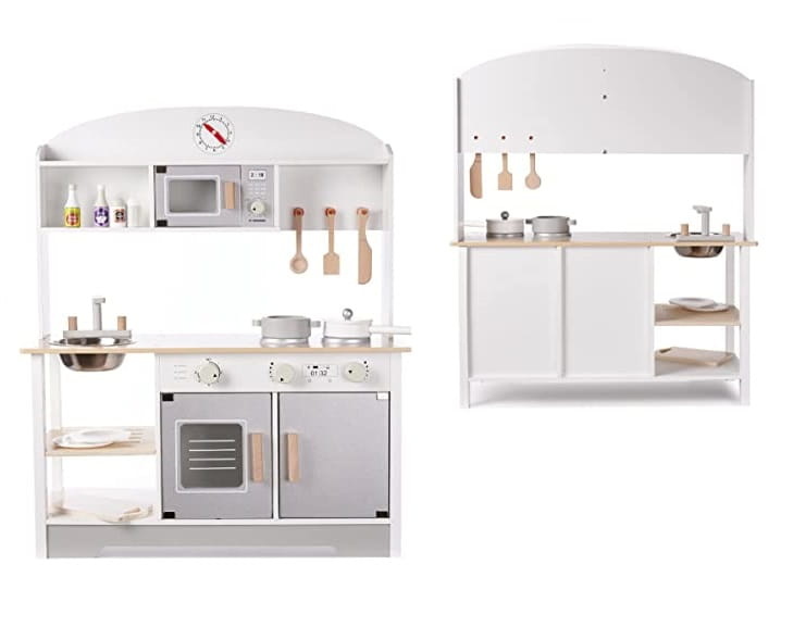 Kinderkeuken - 68x25.5x82cm - Houten vintage - Licht & geluid - Met accessoires