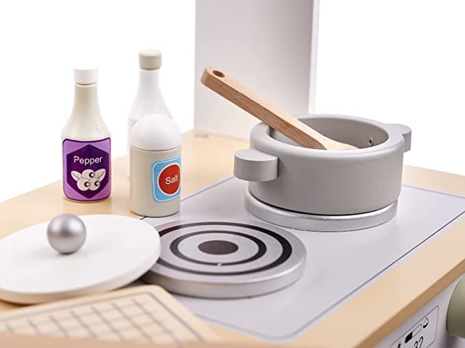 Kinderkeuken - 68x25.5x82cm - Houten vintage - Licht & geluid - Met accessoires