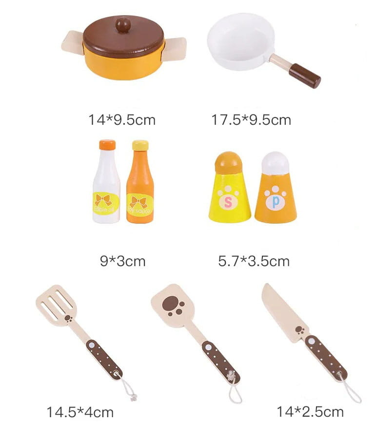 Kinderkeuken - 59.5x90cm - beer - houten materiaal