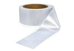 Afzetlint - zelfklevende signaaltape - 60 m - wit