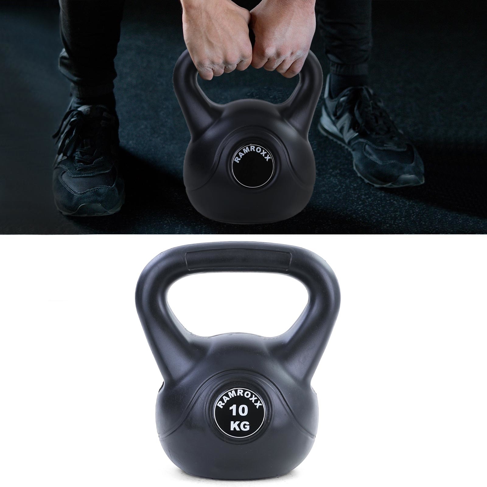 Kettlebell - swingbar - 10 kg - zwart
