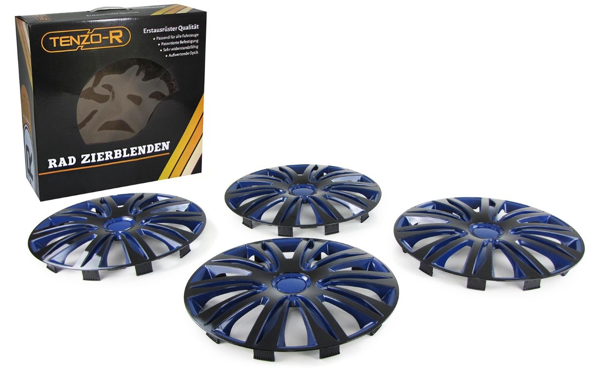 Tenzo-R - wieldoppen - voor stalen velgen - 14" - zwart blauw