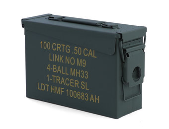 Munitiekist - metaal - 275x97x185 mm - groen - 1,6 kg