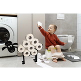 Toiletrolhouder - 53,5x12x32,5cm - Schapenpatroon - Zwart