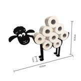 Toiletrolhouder - 53,5x12x32,5cm - Schapenpatroon - Zwart