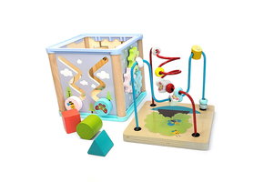 Educatieve kubus - 15x15x30cm - bewegende elementen - kleurrijk