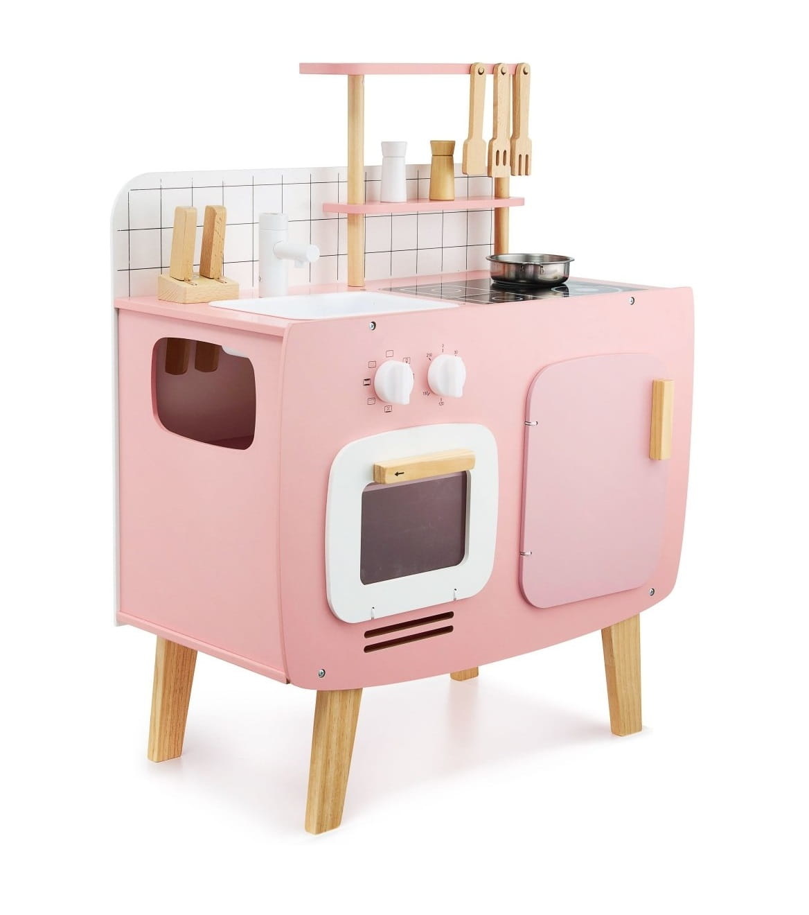 Kinderkeuken - 73x59x29.5cm - Retro - pastel roze