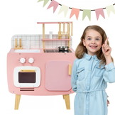 Kinderkeuken - 73x59x29.5cm - Retro - pastel roze