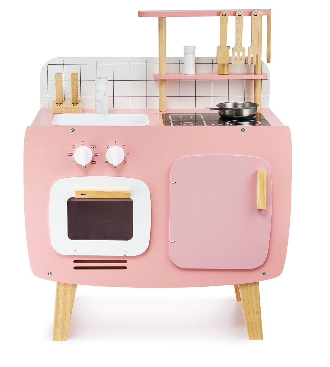 Kinderkeuken - 73x59x29.5cm - Retro - pastel roze