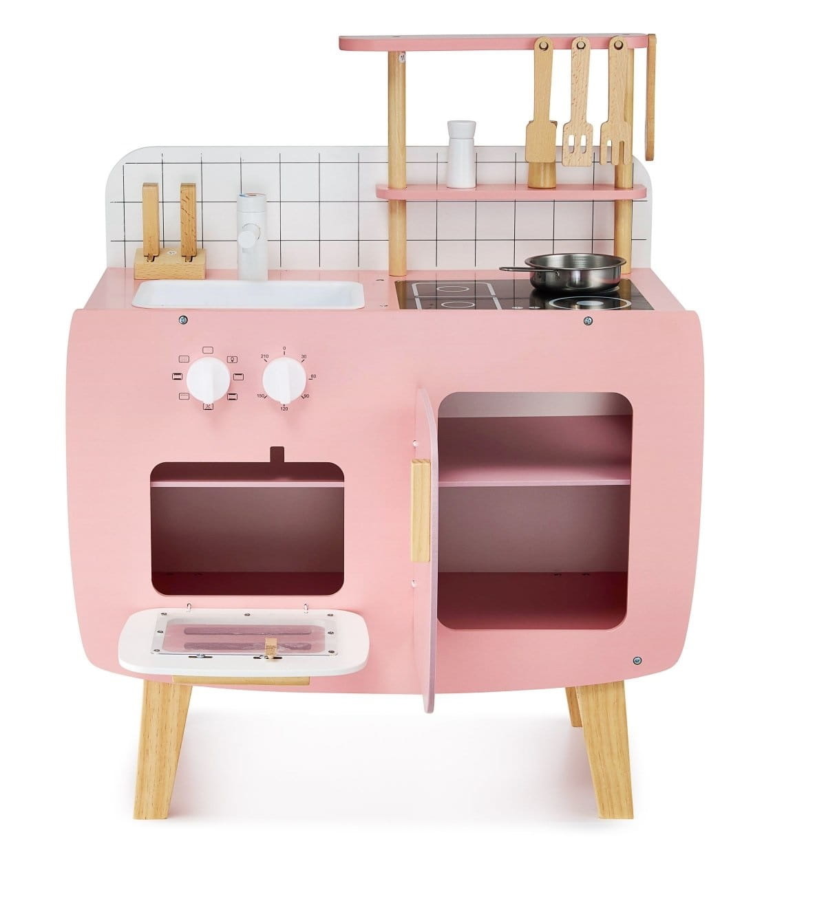 Kinderkeuken - 73x59x29.5cm - Retro - pastel roze