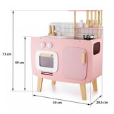 Kinderkeuken - 73x59x29.5cm - Retro - pastel roze