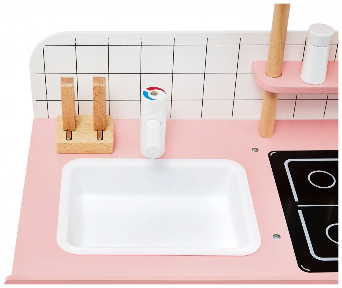 Kinderkeuken - 73x59x29.5cm - Retro - pastel roze