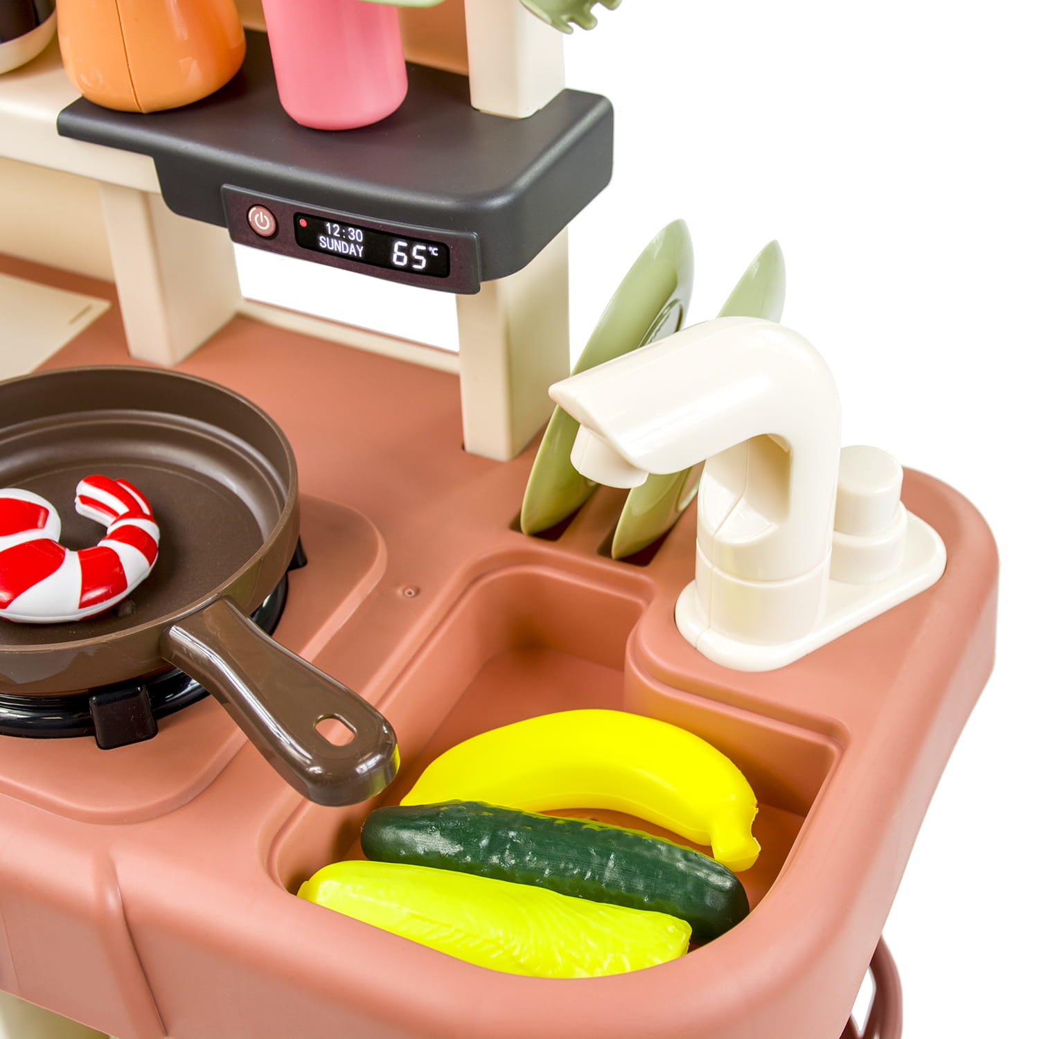 Kinderkeuken XL - 63x45.5x22 cm - Inclusief 42 accessoires - Roze