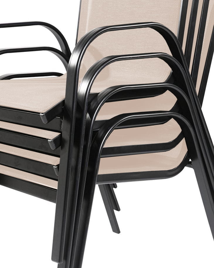 Tuinset - 140x80 - tafel en stoelen - beige