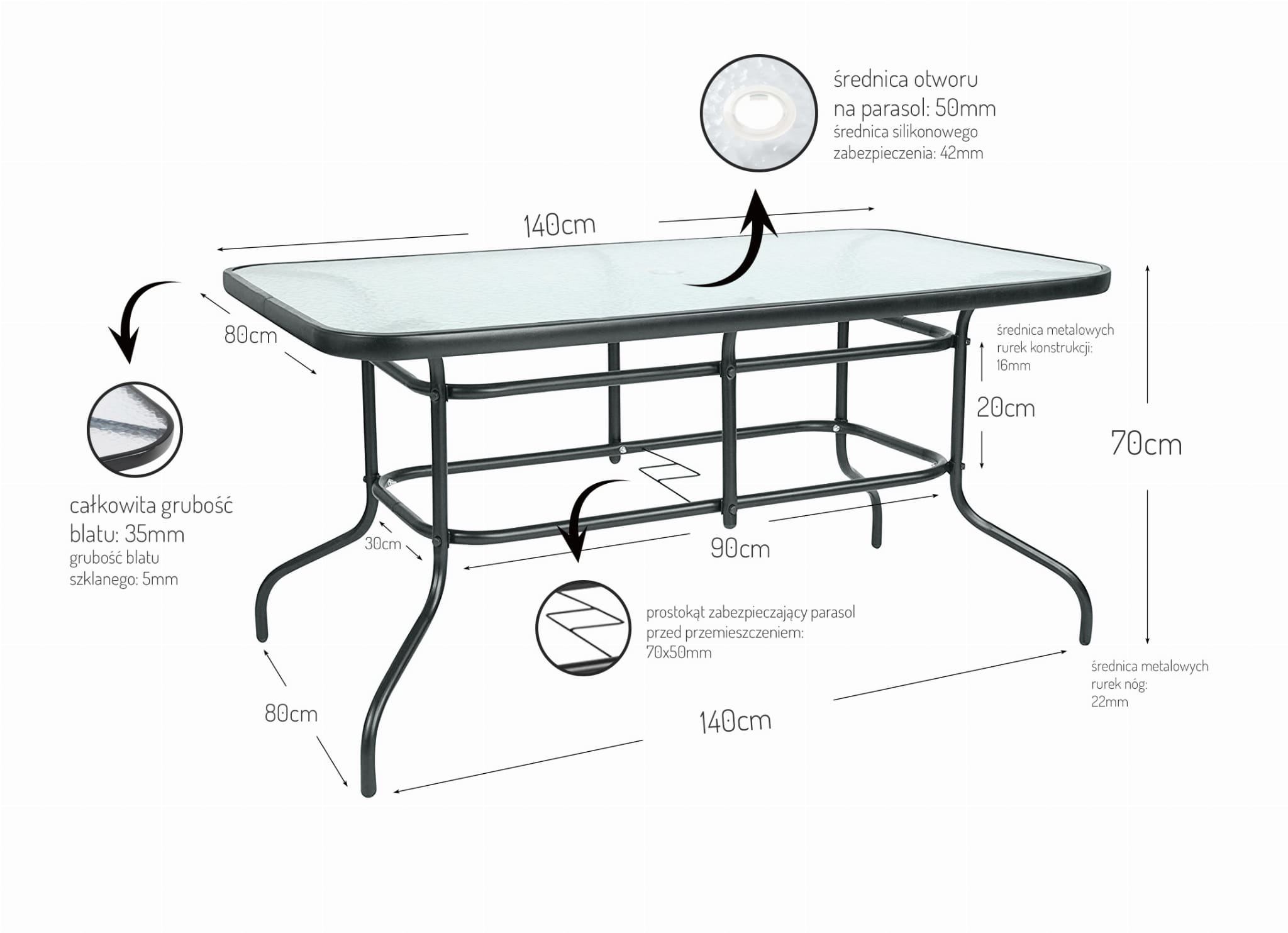 Tuinset - 140x80 - tafel en stoelen - beige