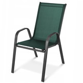Tuinstoelset 6 stuks - 54x65cm - metalen frame - groen