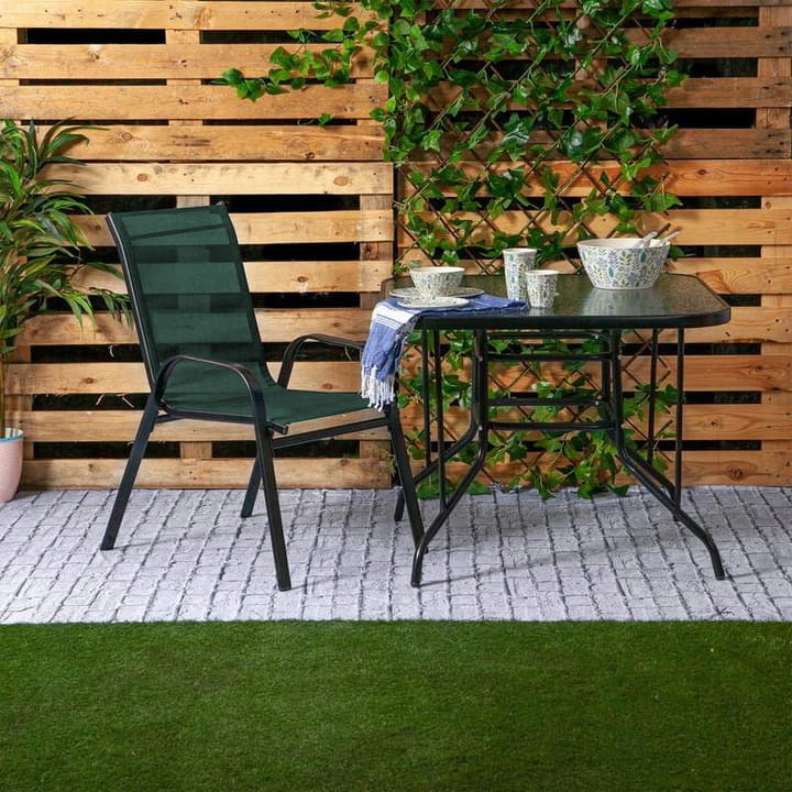 Tuinstoelset 6 stuks - 54x65cm - metalen frame - groen