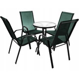 Tuinstoelset 6 stuks - 54x65cm - metalen frame - groen