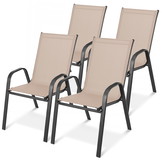 Tuinstoelset 4 stuks - 45x56cm - comfortabel - beige