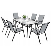 Tuinset - 140x80 - metalen frame - donkergrijs