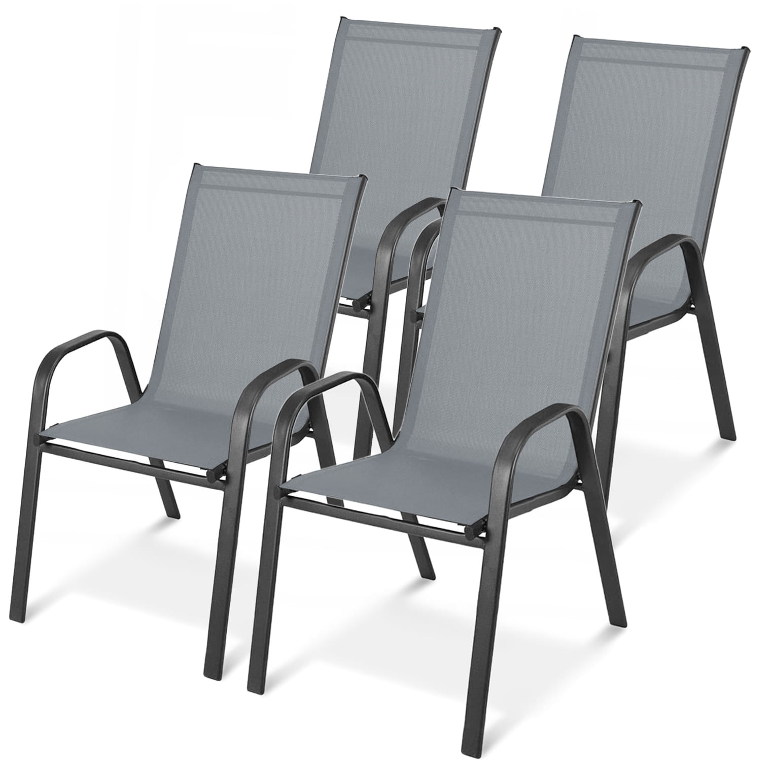 Tuinset - 140x80 - metalen frame - donkergrijs
