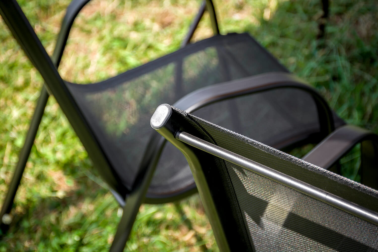 Tuinstoelset 6 stuks - 45x56cm - Comfortabel - Zwart
