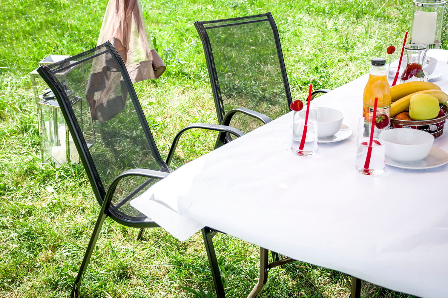Tuinstoelset 6 stuks - 45x56cm - Comfortabel - Zwart