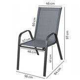 Tuinstoelen - 45x56cm - Comfortabel - grijs