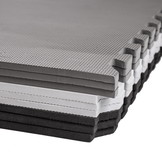 Foammat - 180x180cm - XXL - Veilig - Wit/Grijs