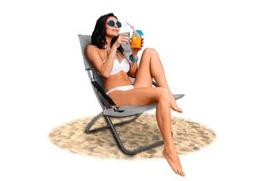 Strandstoel - 60x96x90cm - Opklapbaar - Grijs