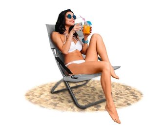 Strandstoel - 60x96x90cm - Opklapbaar - Grijs