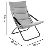 Strandstoel - 60x96x90cm - Opklapbaar - Grijs