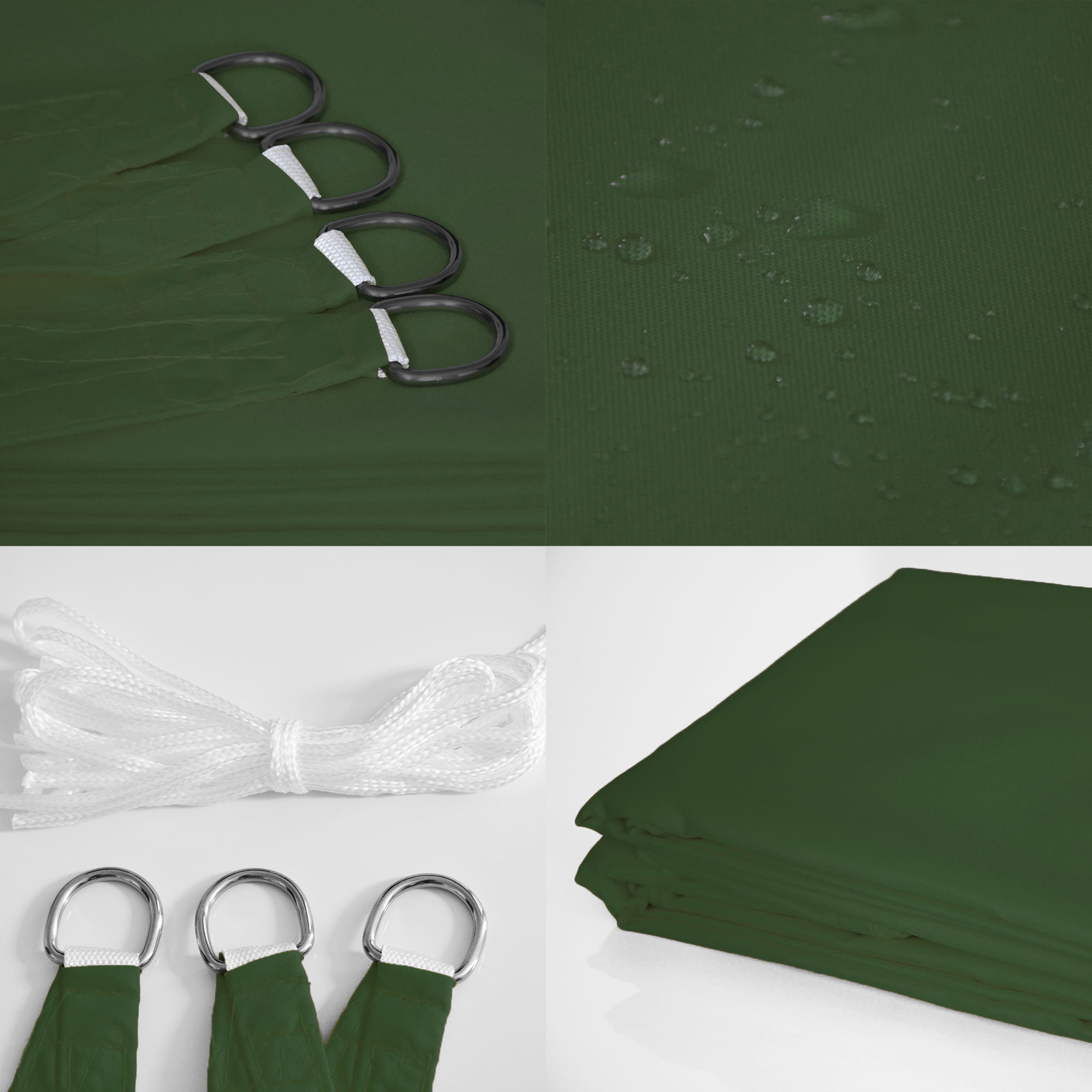 Schaduwdoek - 3,6x3,6m - 93% UV-bescherming - groen