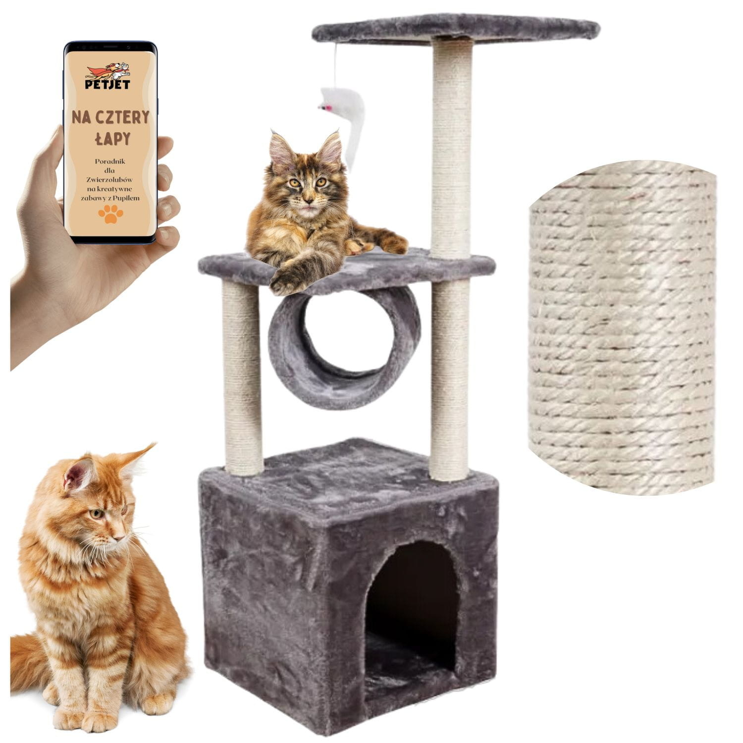 Krabpaal - 90cm - speelplezier - beige