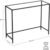 Salonconsole - 100x35x80 - Gehard glas - Zwart
