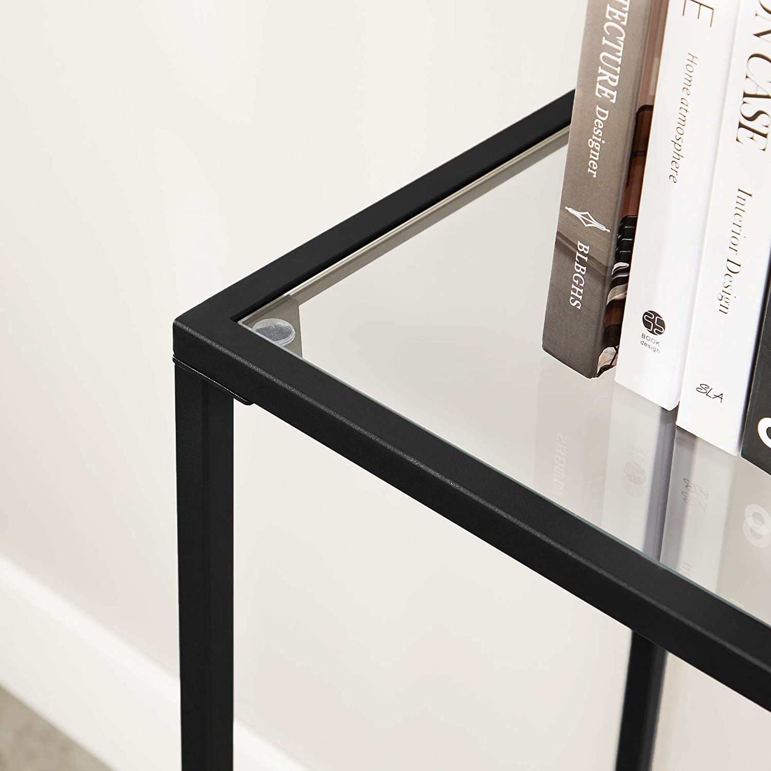Salonconsole - 100x35x80 - Gehard glas - Zwart