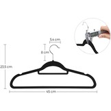 Kleerhangers - 45x23,5cm - Velours - zwart
