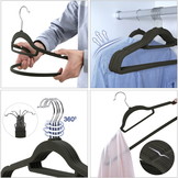 Kleerhangers - 45x23,5cm - Velours - zwart