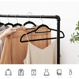 Kleerhangers - 45x23,5cm - Velours - zwart