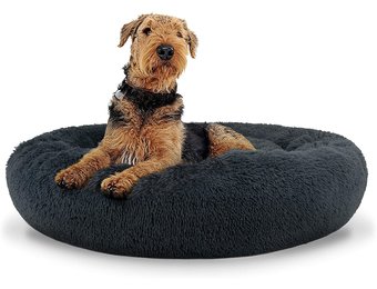 Hondenbed - 80cm - pluche - donkergrijs