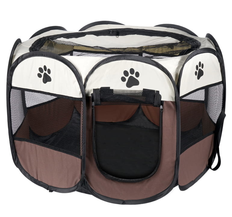 Honden/katten box - 80cm - opvouwbaar - bruin