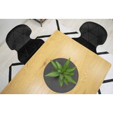 Eetkamerstoel - 47x53x73cm - fluwelen zitting - zwart met gouden poten