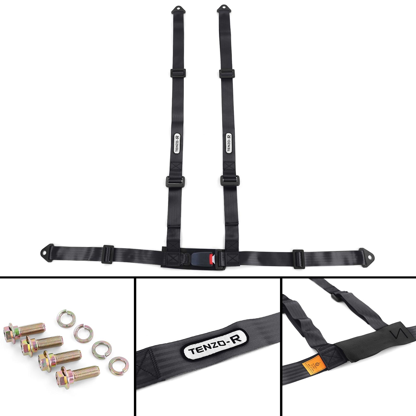 Tenzo-R - autogordel - 4 punts - sportgordel - zwart